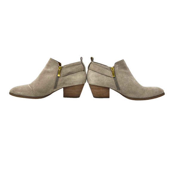 Sarto by Franco Sarto Garfield Tan Suede Ankle Almond Toe Booties Women's Sz 7.5 - Picture 5 of 8